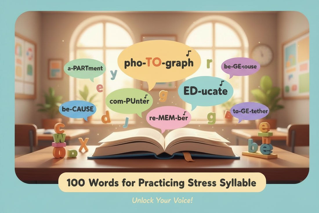 100 Words for Practicing Stressed Syllable